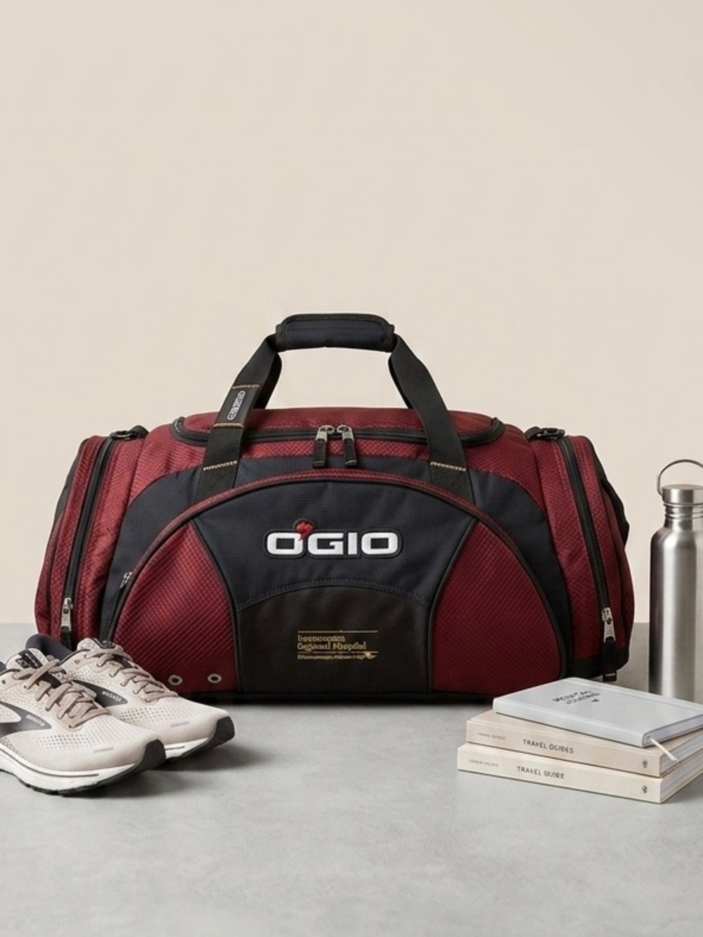 OGIO Black and Burgundy Duffel Bag